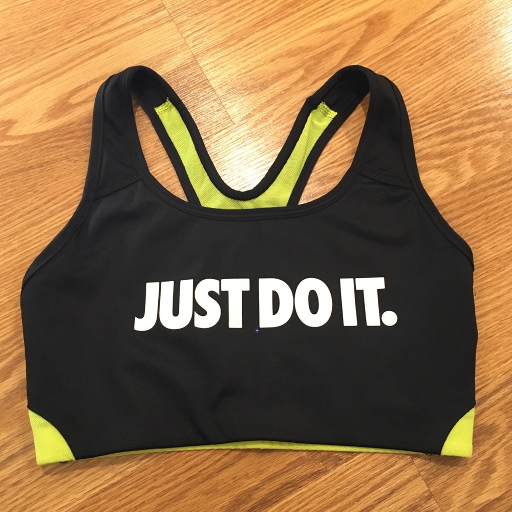 Nike Dri-Fit neon green &‎ black Racerback Sports Bra Small